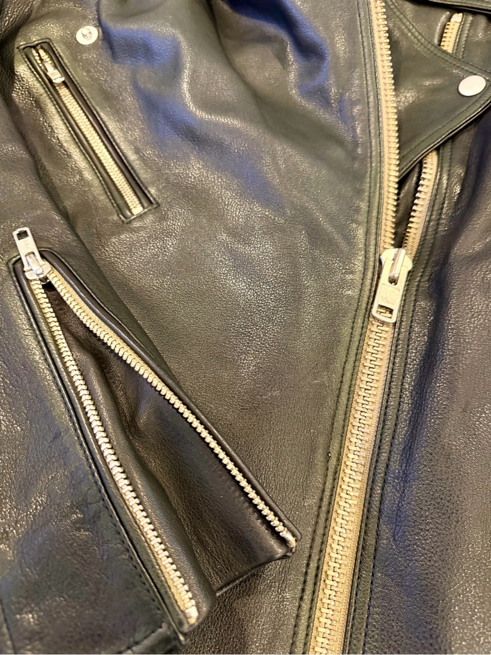 QUINCE “100% Leather Oversized Biker Jacket”
 - Size: M in BLACK - Picture 3 of 11
